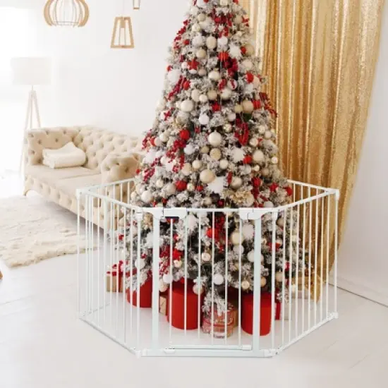 Fireplace Fence Safety Fence Hearth Gate BBQ Metal Fire Gate Pet White image {8}