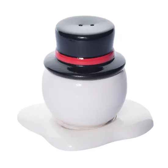 Transpac Dolomite Melted Snowman Salt and Pepper Shaker Set of 3 for Christmas Holiday Table Decor image {3}