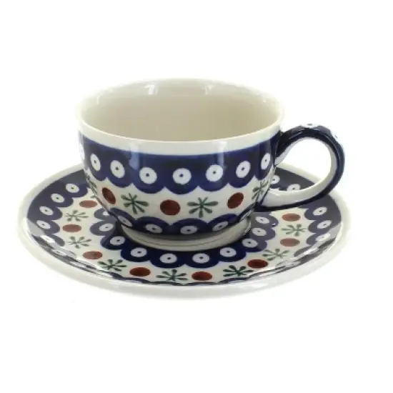 Blue Rose Polish Pottery 883-883 Zaklady Cup & Saucer image {3}
