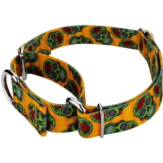 Country Brook Design Sugar Skulls Martingale Dog Collar (1 Inch, Medium) image {1}