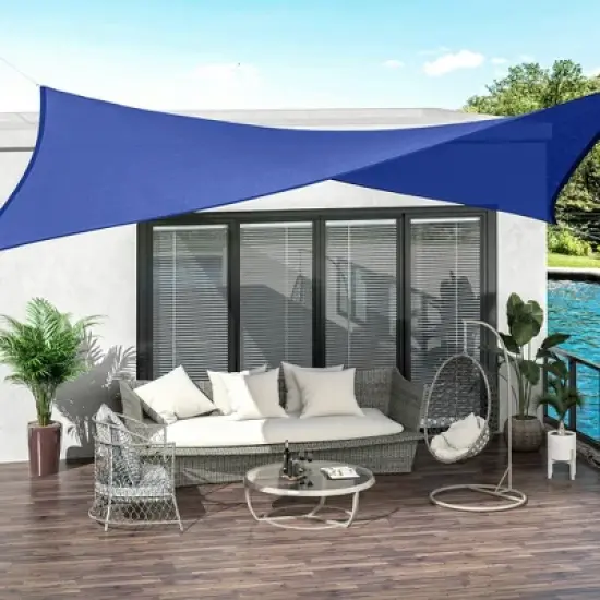 Resenkos Backyard Garden Canopy, Camping Canopy Screen Tent,16' x 20' Sun Shade Sail Canopy Outdoor Shade Sail Cloth for Patio Deck Yard, Blue image {5}