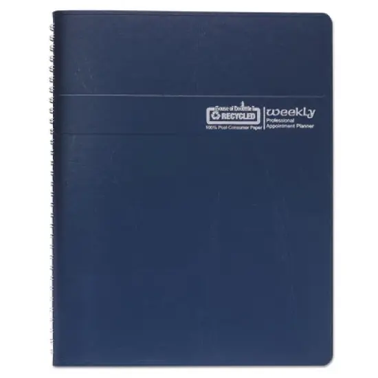 Recycled Professional Weekly Planner, 15-Minute Appts, 11 x 8.5, Blue Wirebound Soft Cover, 12-Month (Jan to Dec): 2026 image {5}