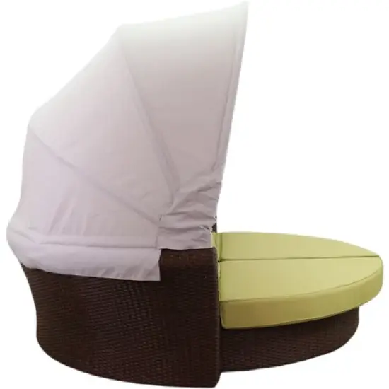 Courtyard Casual Green Eclipse Outdoor Expandable Oval Daybed with Canopy image {5}