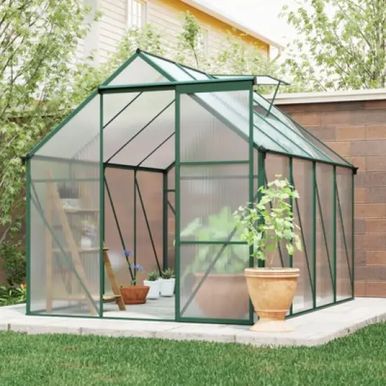 Chery Life Green-6 x 8 FT Outdoor Patio Greenhouse image {14}