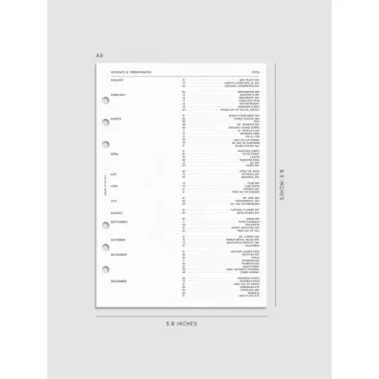 2026 Dated Vertical Weekly Planner Inserts | Monday Start | Cloth & Paper image {7}