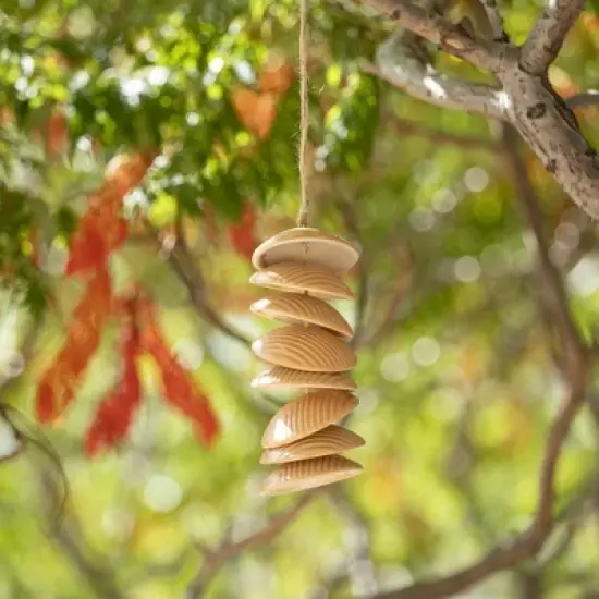 Woodstock Chimes Ceramic Disc Wind Chime Apricot 26" image {1}
