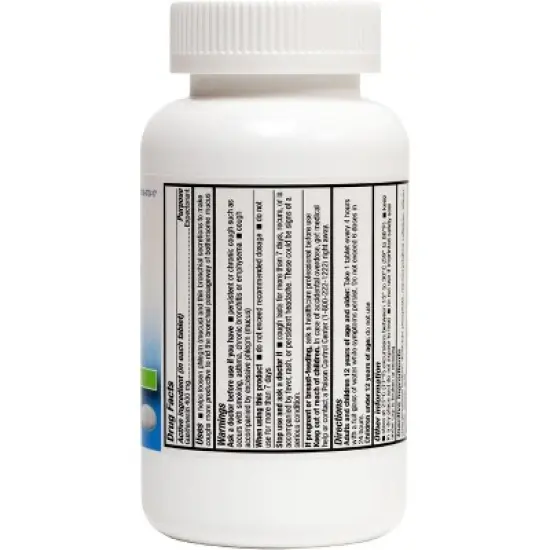HealthA2Z &ndash; Guaifenesin 400 mg Mucus Relief Expectorant (Does not contain Benzene - 300 Tablets) image {1}