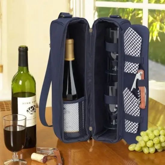 Picnic at Ascot - Insulated Wine Carrier Set with Glasses, Napkins and Corkscrew image {4}