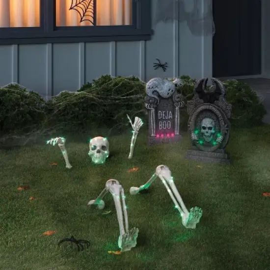 5pc Skeleton Parts Stake Lights Halloween Decorative Prop Off White - Hyde and EEK! Boutique&trade; image {1}