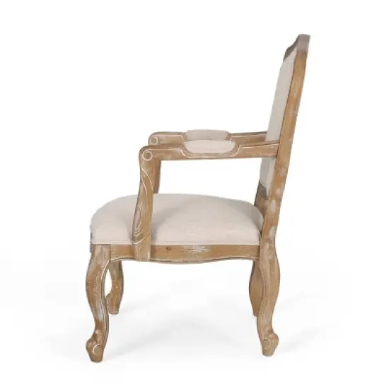 Set of 2 Andrea French Country Wood Upholstered Dining Armchairs - Christopher Knight Home image {4}