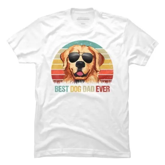 Men's Design By Humans Best Dog Dad Ever Golden Retriever By LuckyCharm99 T-Shirt image {11}