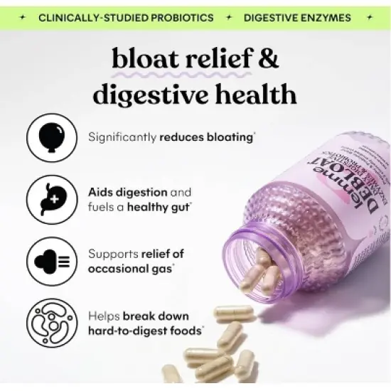 Lemme Debloat Daily Digestive Capsules - 60ct image {2}