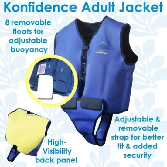 Konfidence Adult Learn to Swim Buoyancy Jacket in Blue image {2}