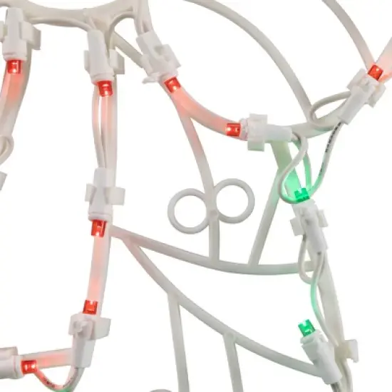 Northlight LED Lighted Wreath Window Silhouette Christmas Decoration - 16" - Red and Green image {4}