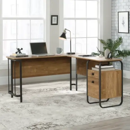 Station House L-Shape Desk Etched Oak - Sauder image {1}