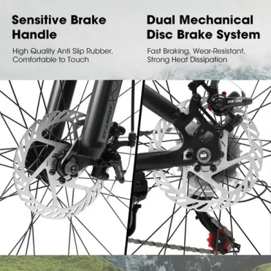 Gulches 700C Hybrid/Road Bike, High Carbon Steel Frame,7-Speed, Brown Edge Tires, Dual Disc Brakes, 85% Pre-Assembled and Tools image {5}