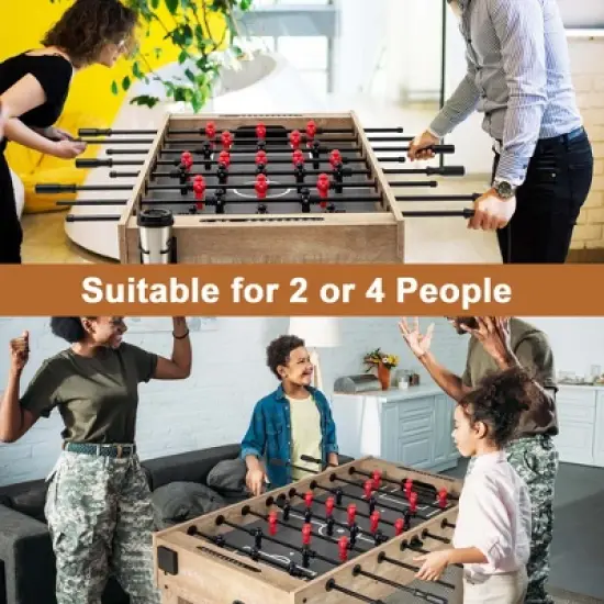 Costway 54 Inches Full Size Foosball Table with Legs 2 Balls & 2 Foldable Cup Holders image {3}