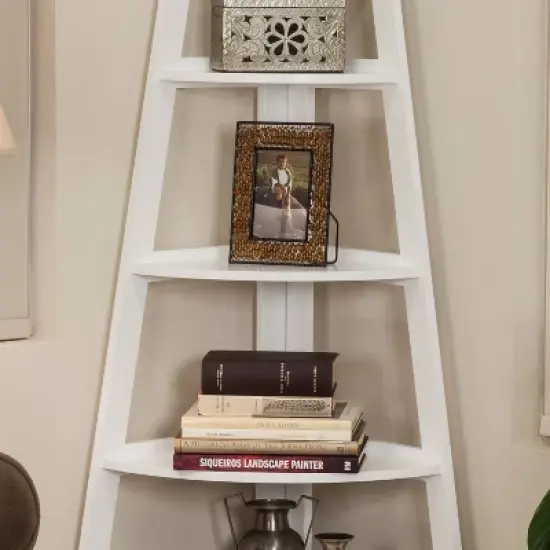 63" x 26.5" Five-Tier Pyramid Corner Ladder Shelf - Danya B. image {2}