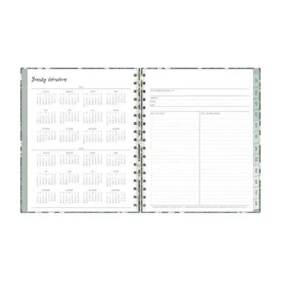 Blue Sky Ivory Paper Co 2025-2026 Weekly/Monthly Wirebound Planner 7"x9" Hardcover Ottillie Black Floral image {7}