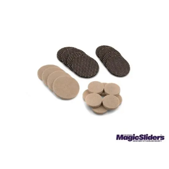 Magic Sliders 16pk 1" Square HD Self-Stick Pads Oatmeal image {1}