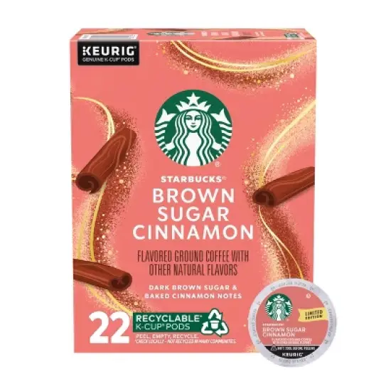 Starbucks Brown Sugar Cinnamon Flavor Dark Roast Keurig K-Cup Coffee Pods - 22ct/7.9oz image {8}