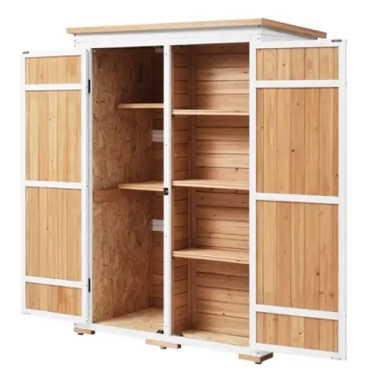 Storage Shed with Waterproof Roof & Lockable Doors, Natural image {6}