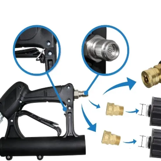 EDOU Direct 20" Dual Handle Pressure Washer Surface Cleaner with Wheels, 3/8" Quick Connector Kit, Teflon Tape - 4,500 PSI image {3}