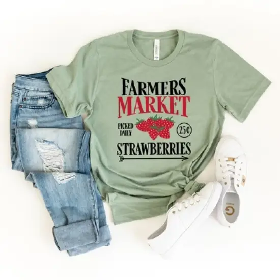 Simply Sage Market Women's Farmers Market Strawberries Short Sleeve Graphic Tee image {1}