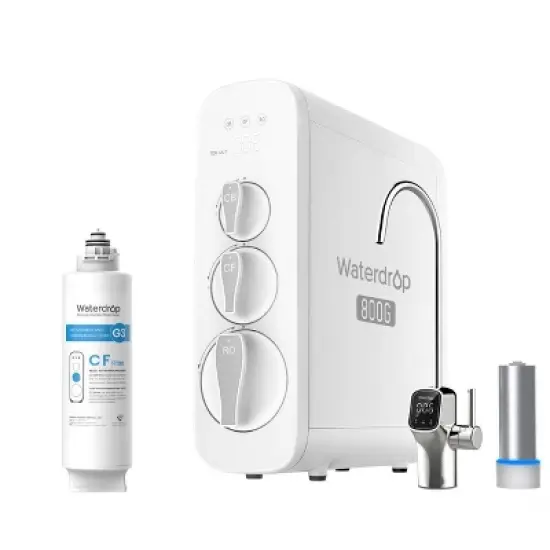 Waterdrop G3P800 Reverse Osmosis System, 800 GPD, Tankless Under Sink, 1 Extra CF Filter image {8}