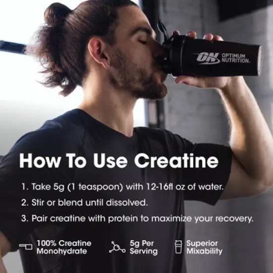 Optimum Nutrition Creatine Monohydrate Powder - Blueberry Lemonade - 60 Servings - 413 Grams image {4}