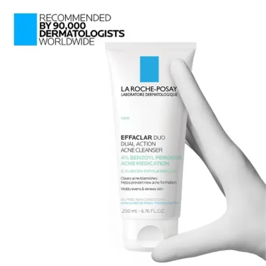 La Roche Posay Effaclar Dual Action Acne Face Cleanser with 4% Benzoyl Peroxide - 6.7 fl oz image {8}