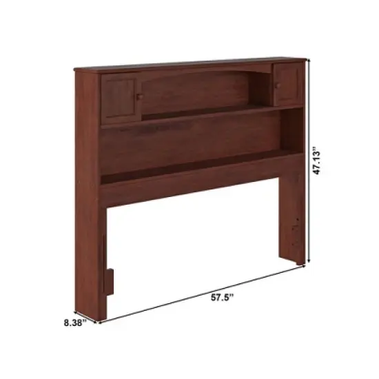 Full Newport Bookcase Headboard Walnut - AFI: Dual Shelves & Concealed Compartments image {5}