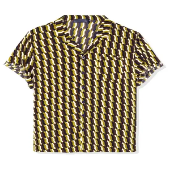 Lars Amadeus Men's Summer Irregular Printed Camp Collar Short Sleeves Button Down Hawaiian Shirt image {12}