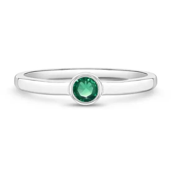 Girl's CZ Birthstone Sterling Silver Ring - In Season Jewelry image {15}