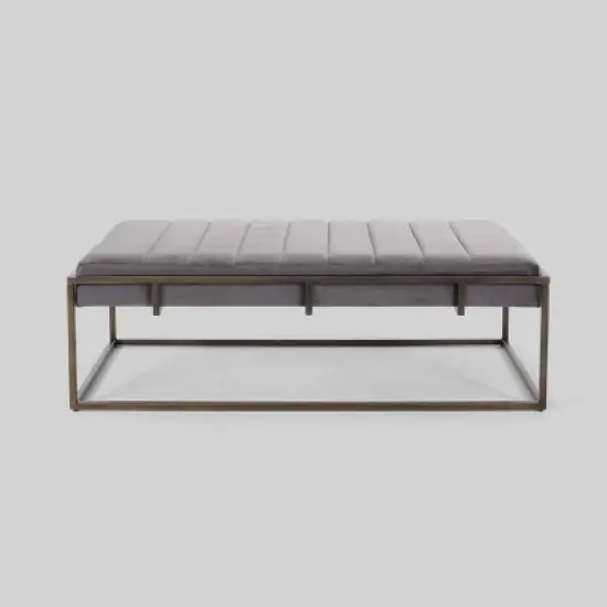 Magdalene Modern Velvet Ottoman Bench - Christopher Knight Home image {6}