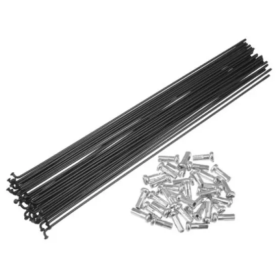 Unique Bargains 14G Bicycle Carbon Steel Spoke with Nipples Black 36 Pcs image {15}