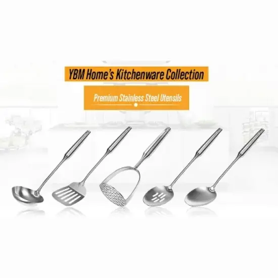 YBM Home 14" 6 oz. Stainless Steel Soup Ladle (2410),8-Pack image {1}