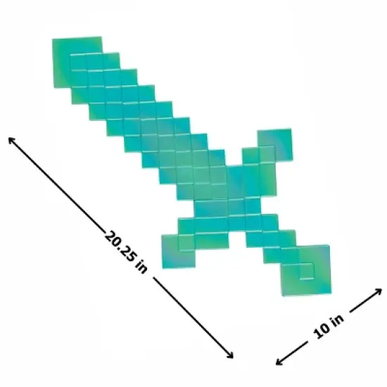 Mojang Synergies AB Minecraft Diamond Sword Costume Weapons Chrome Finish image {2}