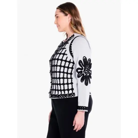 NIC + ZOE Romantic Soutache Knit Jacket image {3}