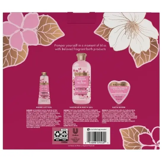 Beloved Cherry Blossom Bath and Body Gift Set - 3pc image {1}