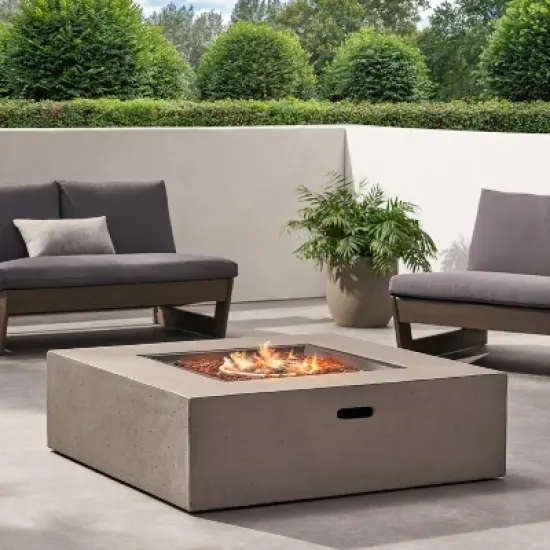 GDFStudio Hearth Outdoor 50,000 BTU Lightweight Concrete Square Fire Pit Table image {9}