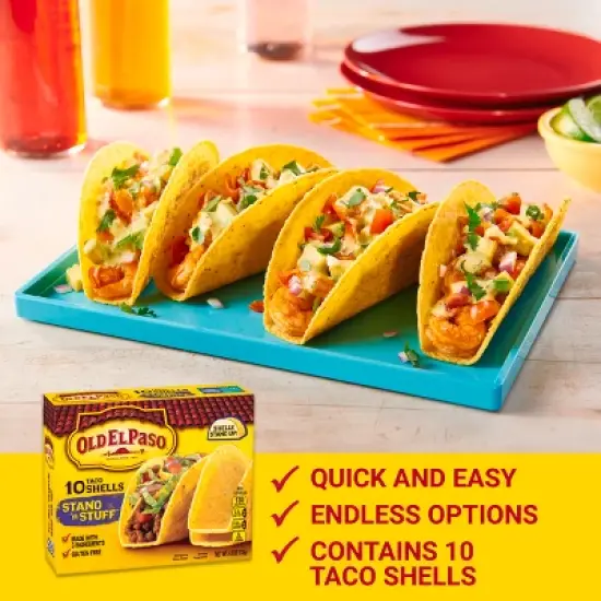 Old El Paso Gluten Free Vegan Stand 'n Stuff Yellow Corn Taco Shells - 4.7oz/10ct image {2}