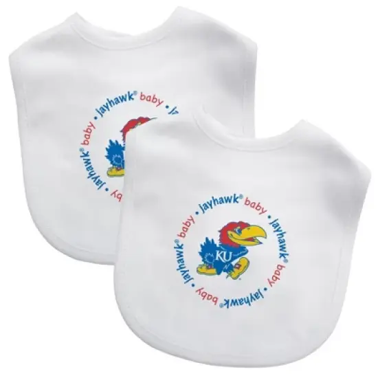 BabyFanatic Officially Licensed Unisex Baby Bibs 2 Pack - NCAA Kansas Jayhawks image {3}