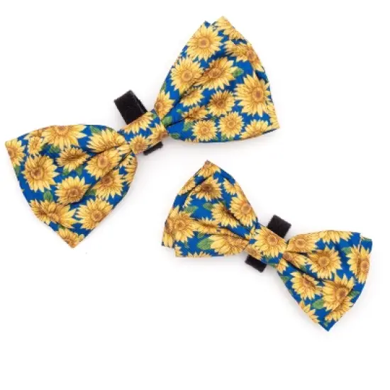 The Worthy Dog Sunflowers Bow Tie - Adjustable Pet Collar Accessory image {2}