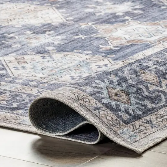 nuLOOM Finley Machine Washable Vintage Distressed Area Rug image {3}