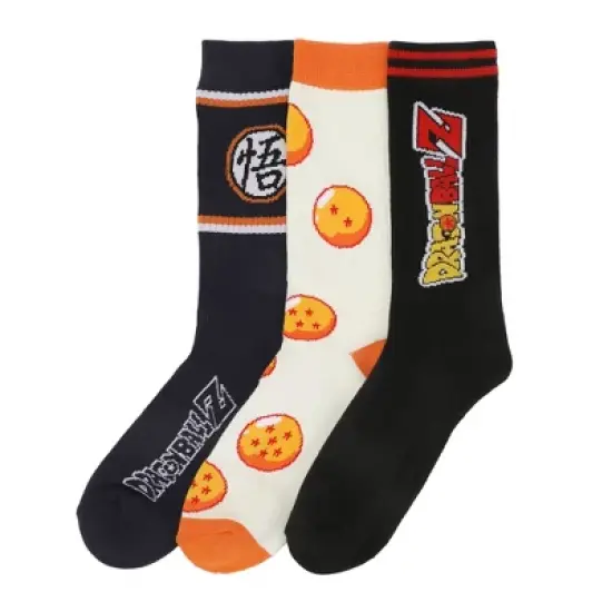 Dragon Ball Z Stripe, AOP and Logo Mens Athletic Crew Socks 3 Pack image {2}