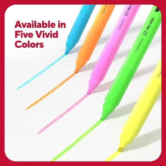 TRU RED Pocket Highlighter with Grip Chisel Tip Yellow 36/Pack TR54582 image {4}