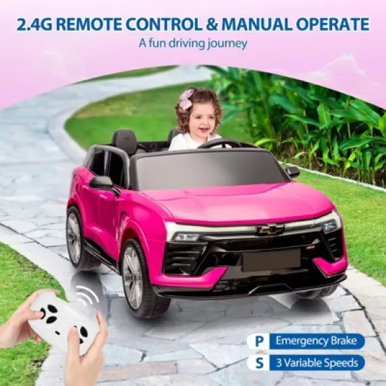 24V Kids Ride On Car, 2-Seater SUV Licensed Chevrolet Blazer Electric Car w/Parent Remote Control, 3 Speeds image {4}