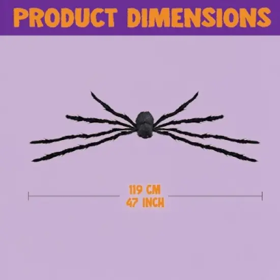 Joyfy 2 Packs 47" Scary Spider Halloween Outdoor Decor, Fake Hairy Black Spider Haunted House Props Creepy Yard Lawn Party Indoor Supplies image {5}