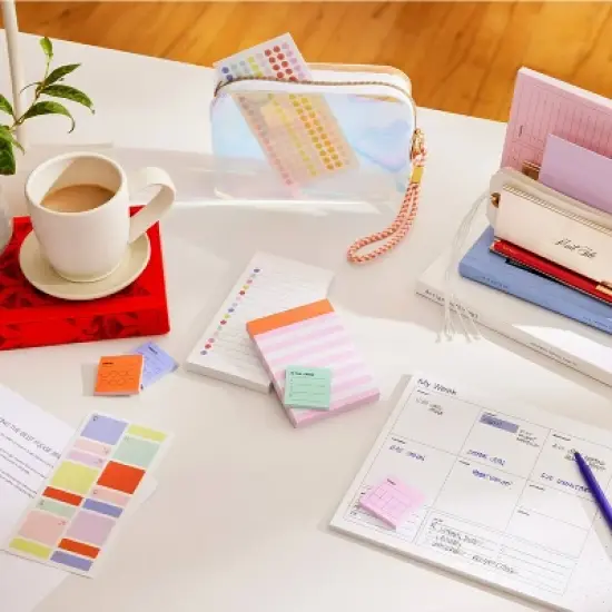 Noted by Post-it White Lined Notes with Colored Dots, Sticky Notes: 100 Sheets, 2.9x5.7", To-Do & Grocery List image {7}